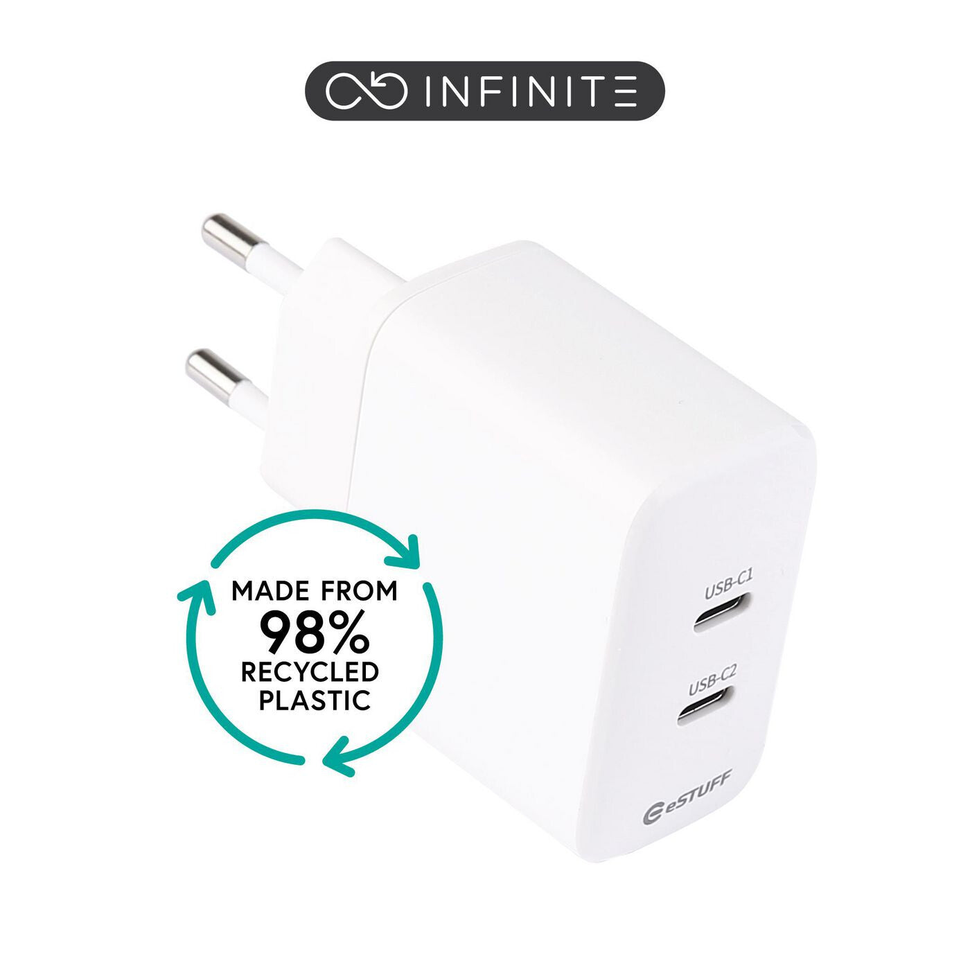 eSTUFF ES637035 mobile device charger Smartphone White AC Fast charging Indoor