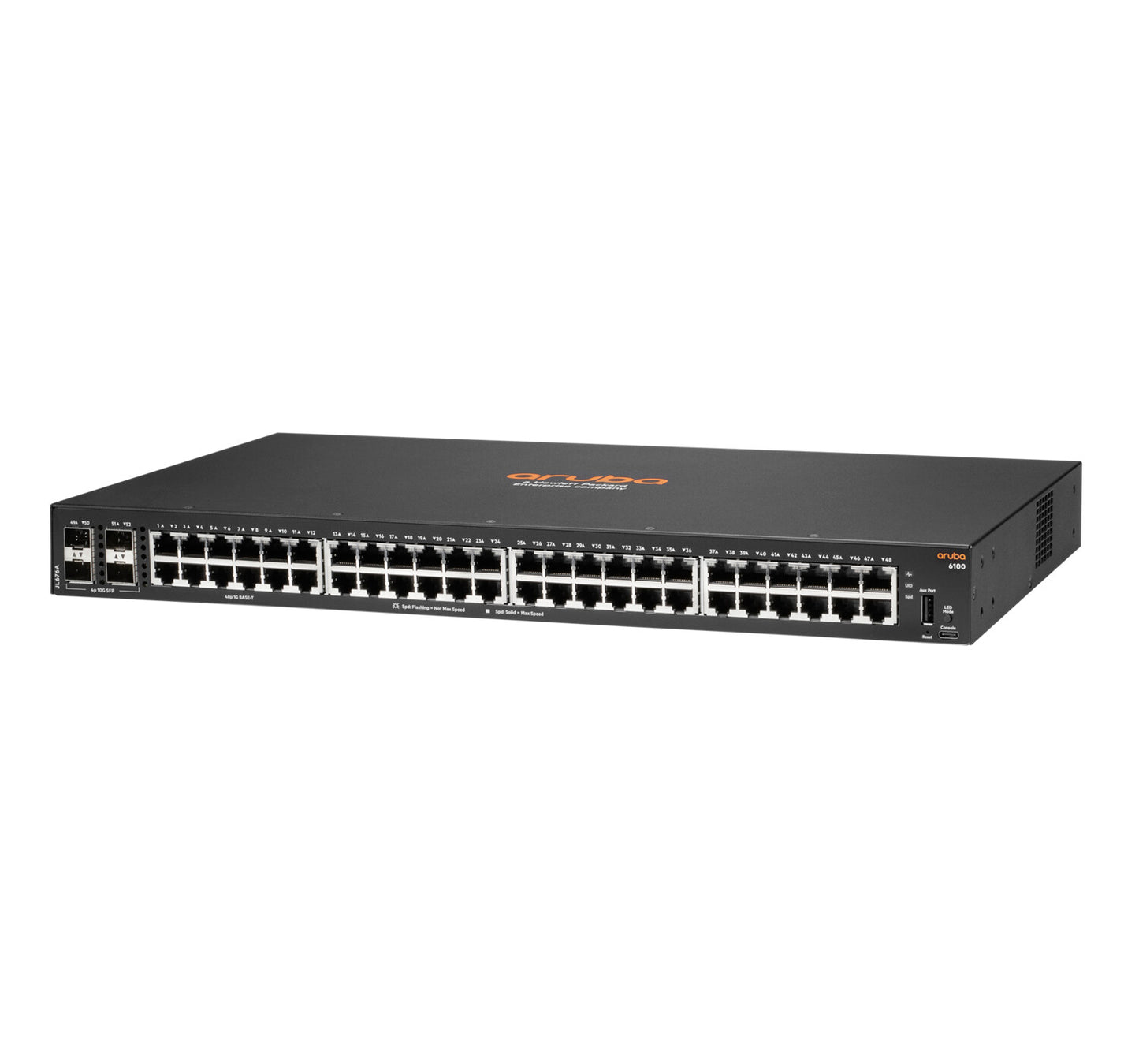 HPE Aruba Networking Aruba 6100 48G 4SFP+ Managed L3 Gigabit Ethernet (10/100/1000) 1U Black