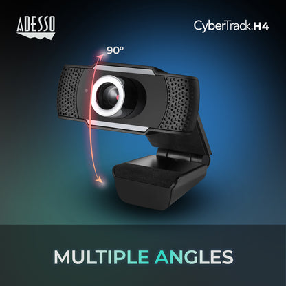 Adesso CyberTrack H4 webcam 2.1 MP 1920 x 1080 pixels USB 2.0 Black, Silver