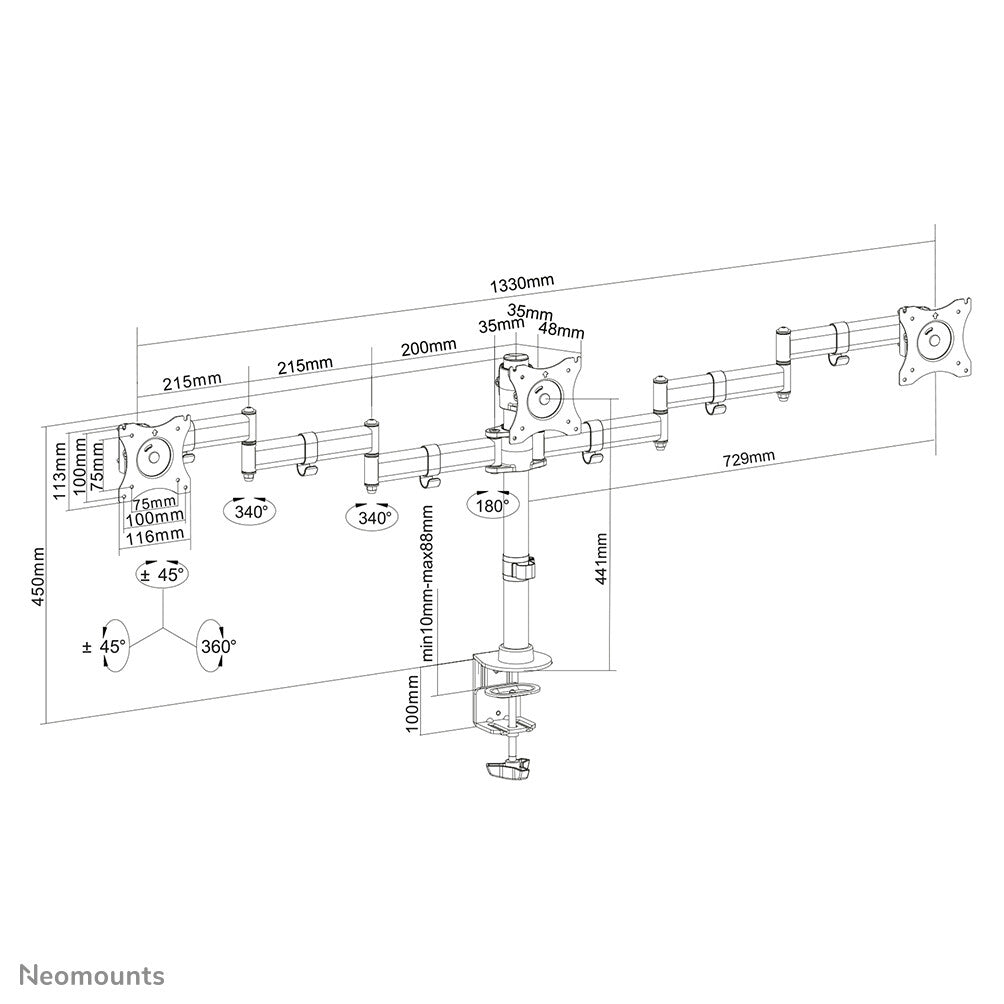 Neomounts desk monitor arm