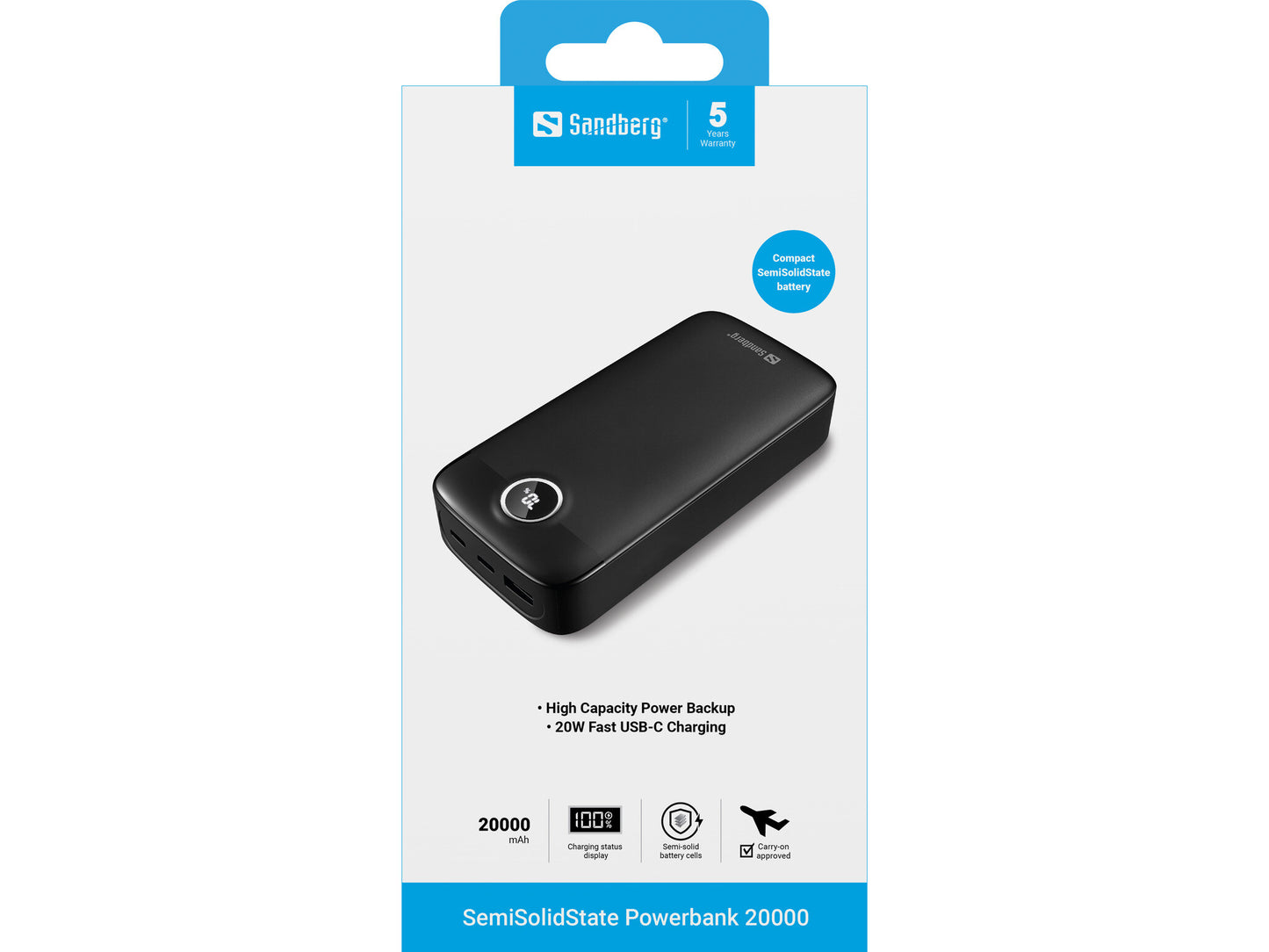 Sandberg SemiSolidState Powerbank 20000