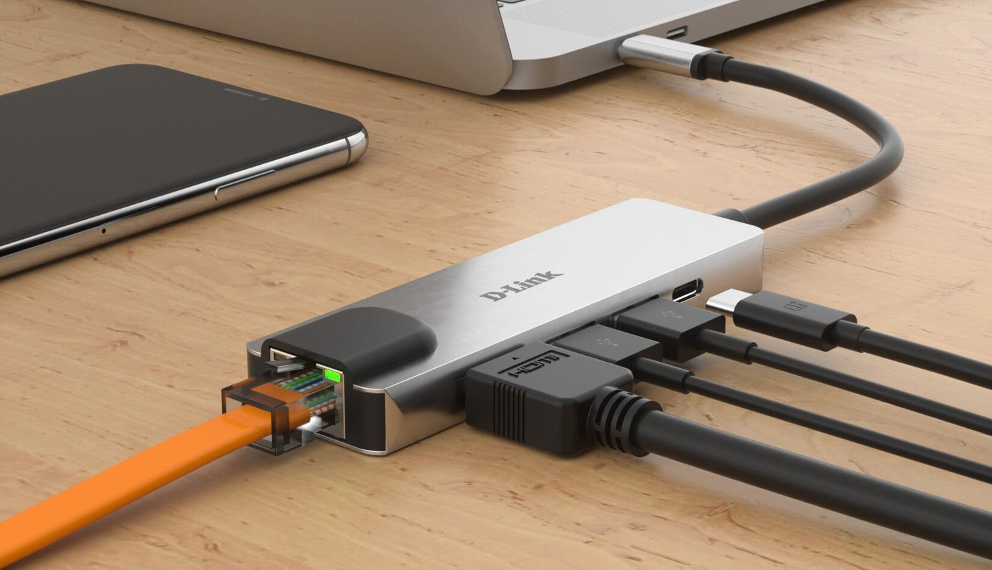 D-Link 5-in-1 USB-C Hub with HDMI/Ethernet and Power Delivery