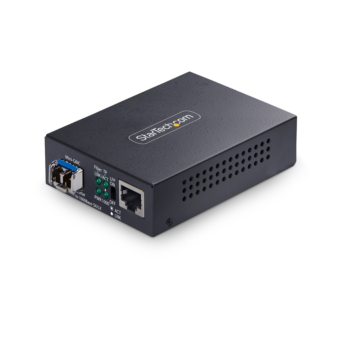StarTech.com Single-Mode (SM) LC Fiber Media Converter for 10/100/1000 Networks, Standalone Gigabit Ethernet to Fiber Converter, 40km - TAA