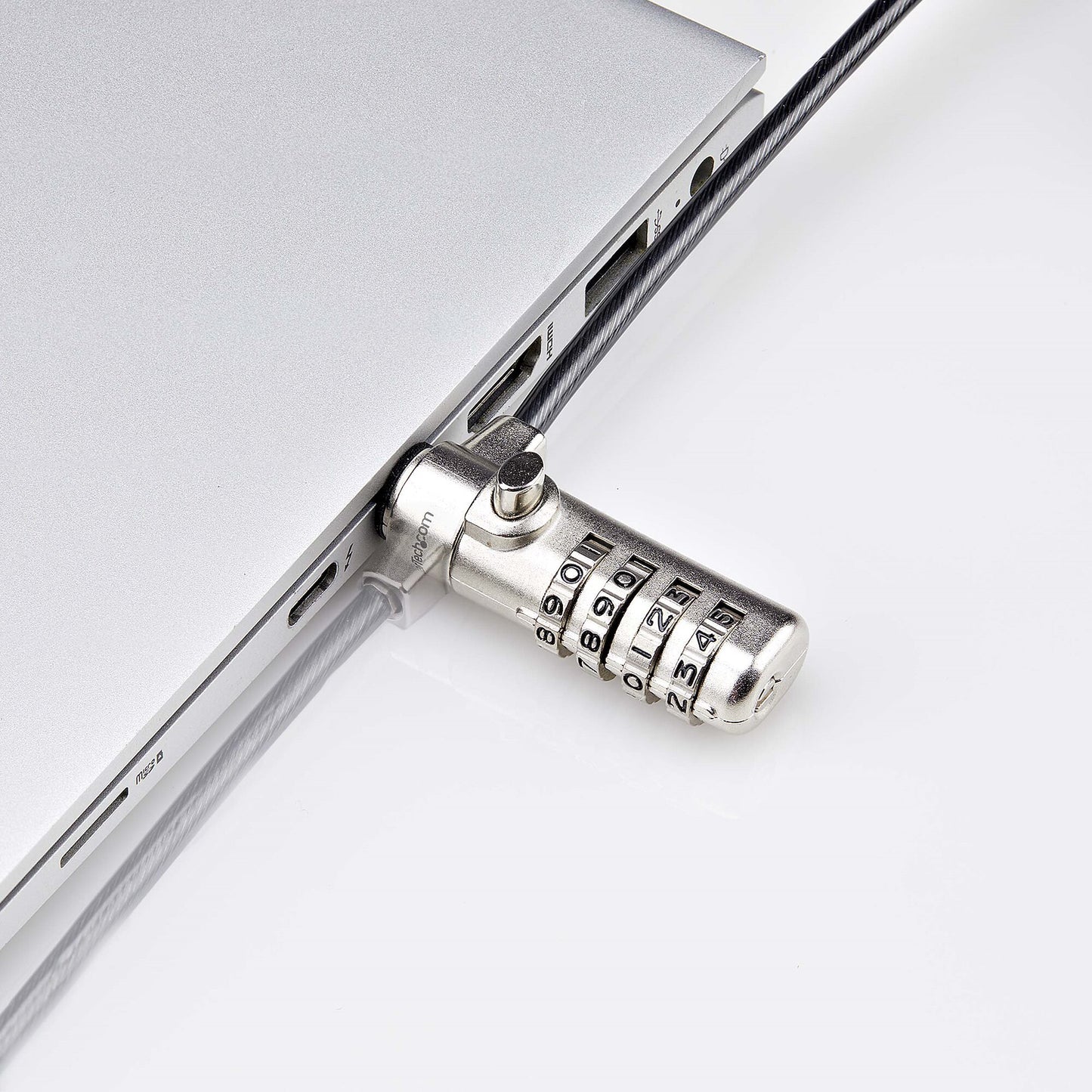 StarTech.com Slim Lock K-Slot Compatible, 5ft (1.5m) Locking Cable, Desk Anti-Theft Security For Laptop/Notebook, Cut-Resistant Steel Cable, Combination Lock
