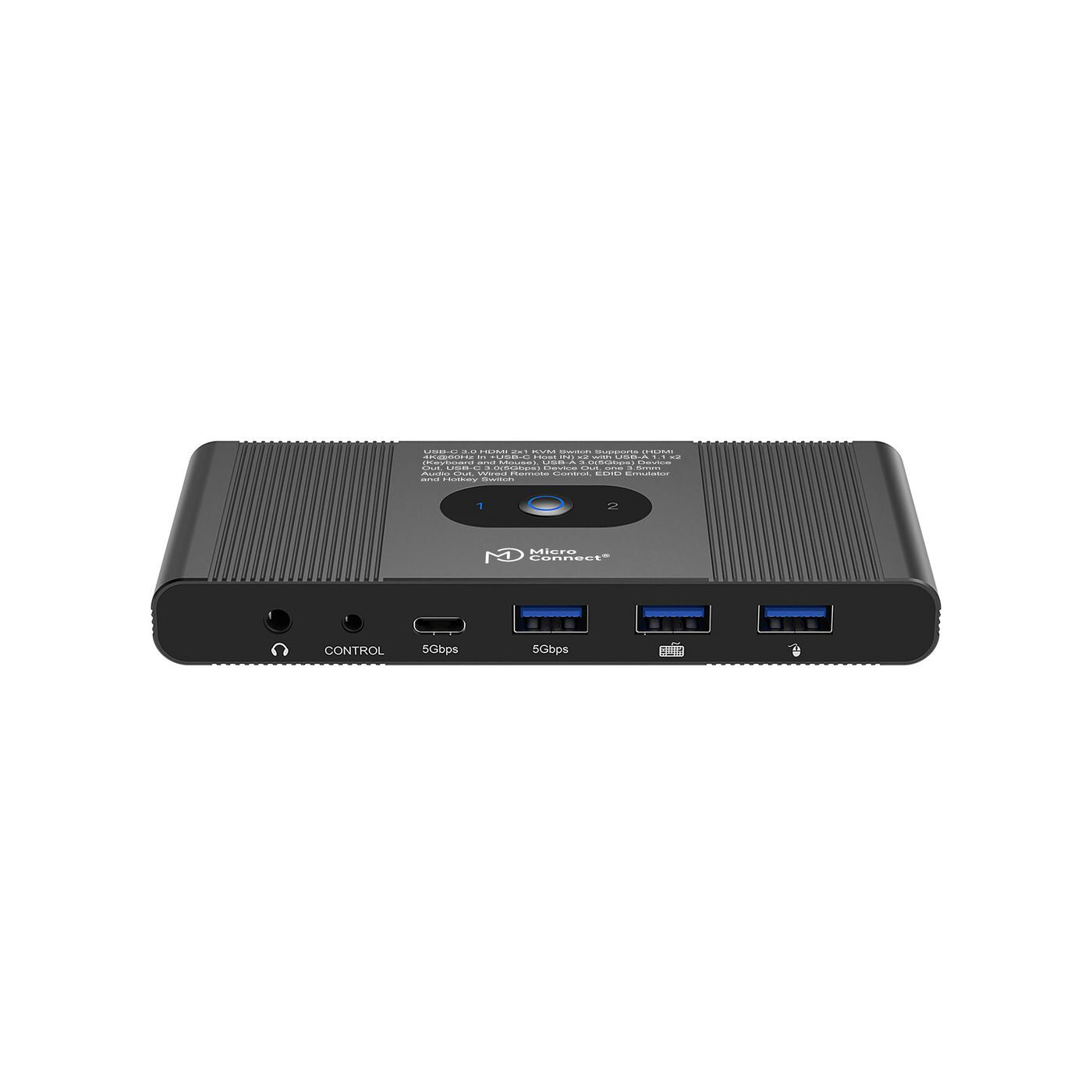 Microconnect HDMI & USB-C 2-Port KVM switch