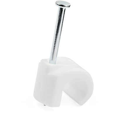 StarTech.com 100 Pack Large Cable Clips with Nail - Reusable - Nail-in Clamps - Wire Holding Clips - Ethernet Cord/AV/Coax Cable Fasteners - Brick/Drywall Mounting Cable Tacks - White - TAA