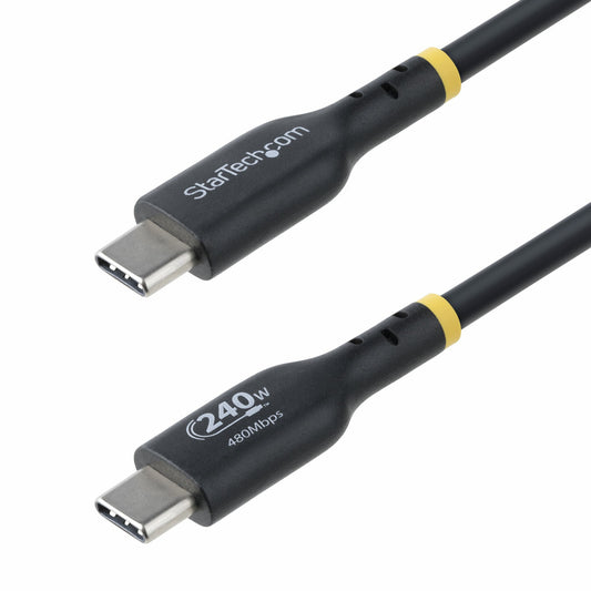 StarTech.com 10ft (3m) USB-C Charging Cable, Charge & Sync, 240W (5A) PD EPR, USB 2.0 Laptop Charger Cable, USB-IF Certified, TPE Jacket - Black USB C Charging Cord