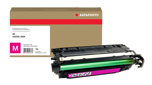 AgfaPhoto Compatible Toner Cartridge, Magenta, Replacement for HP CE253A, 504A, 7000 Pages