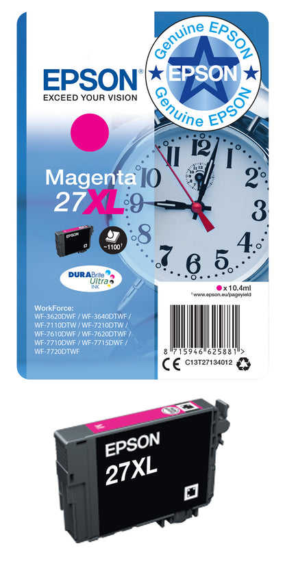Epson Alarm clock Multipack 3-colour 27XL DURABrite Ultra Ink