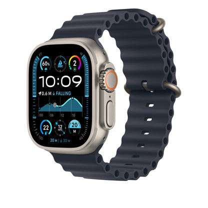 Apple 49mm Navy Ocean Band Extension - Natural Titanium Finish
