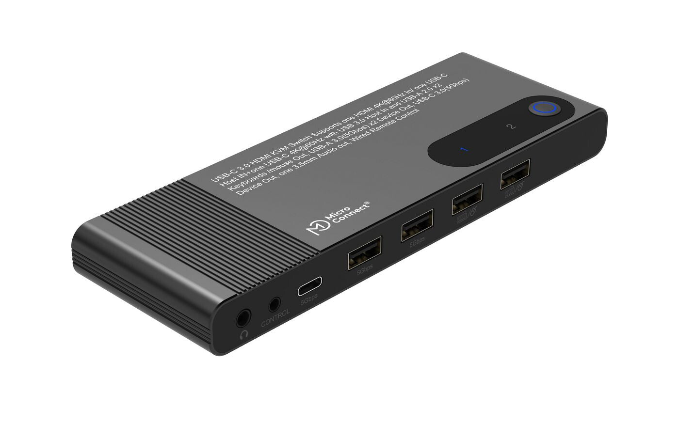 Microconnect HDMI & USB-C 2-Port KVM switch