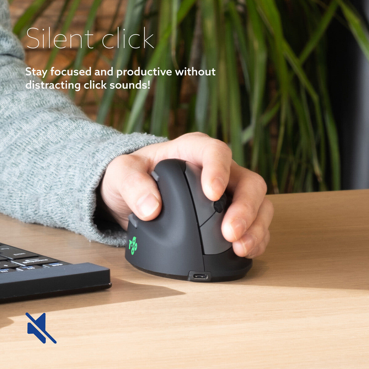 R-Go Tools Ergonomic mouse R-Go HE Break with break software, medium (hand size 165-185 mm), left-handed, Bluetooth, black