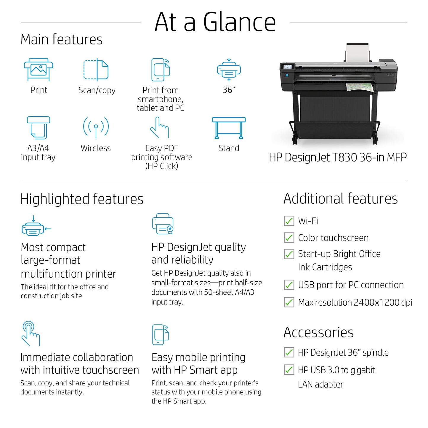 HP Designjet T830 24-in Multifunction Printer