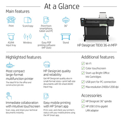 HP Designjet T830 24-in Multifunction Printer