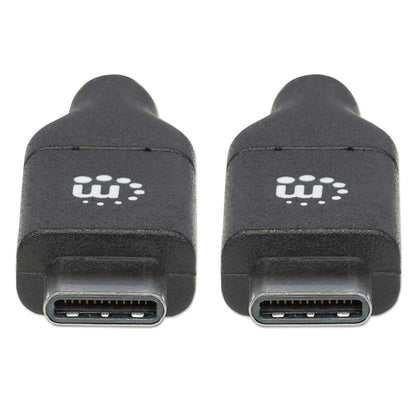 Manhattan USB-C to USB-C Cable, 2m, USB 2.0, 480 Mbps, 5A/100W Super Fast Charging, Hi-Speed USB, Black, Lifetime Warranty, Equivalent to USB2C5C2M