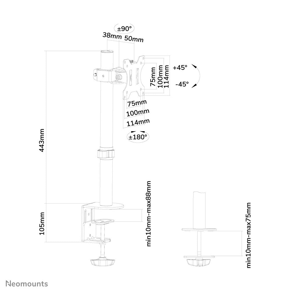 Neomounts desk monitor arm