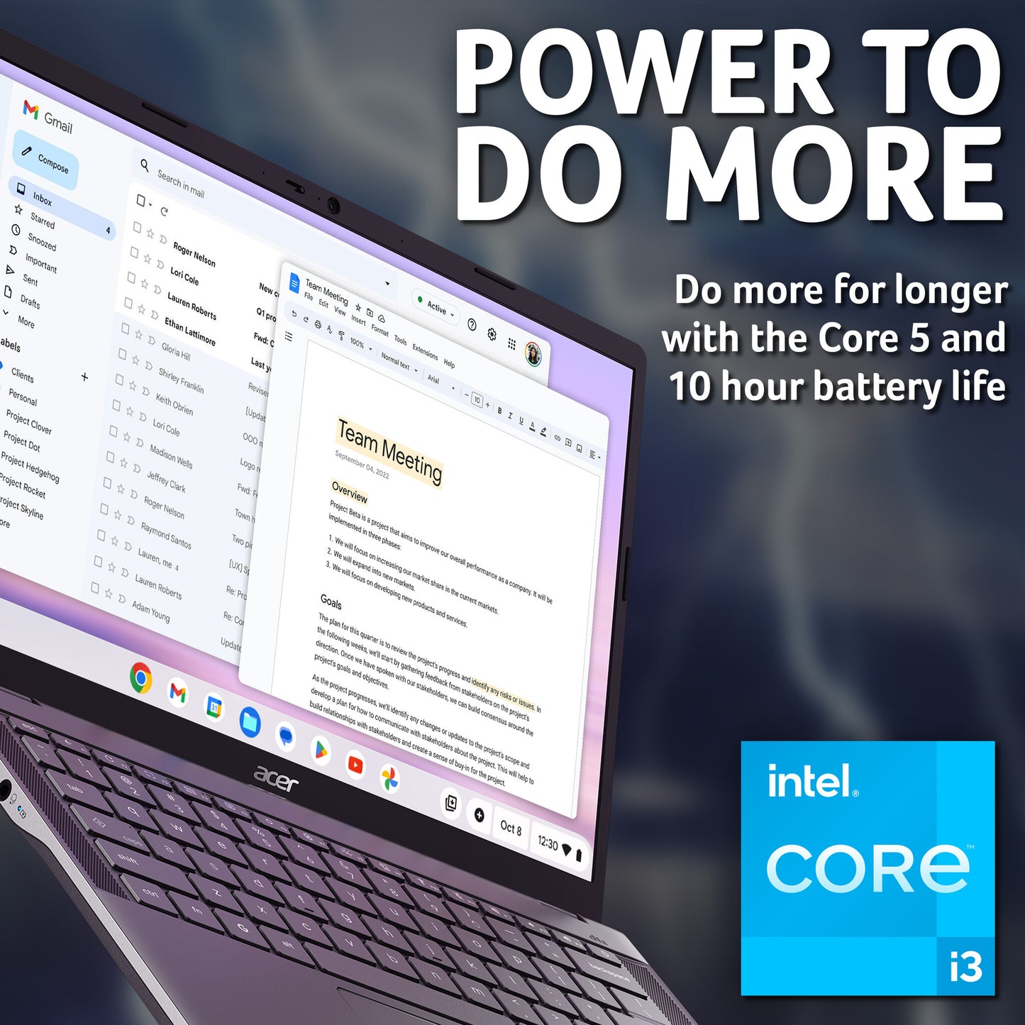 Acer Chromebook Plus 514 CB514-5H - Intel Core i3-1315U, 8GB, 256GB SSD, 14" WUXGA, Chrome OS, Iron