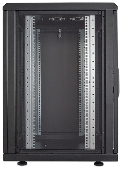 Intellinet 19" Network Cabinet - Free Standing, 16U, 600x600mm (width x depth), Black, Flatpack, Max 1500kg, Multi-Point Door Lock, One Lock Per Side Panel, Usable Depth 123 to 373mm, IP20 rated, Rack, Steel