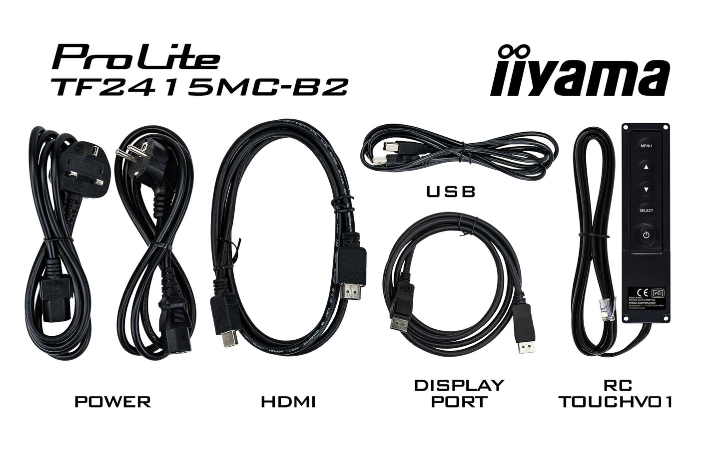 iiyama ProLite TF2415MC-B2 computer monitor 60.5 cm (23.8") 1920 x 1080 pixels Full HD LED Touchscreen Multi-user Black