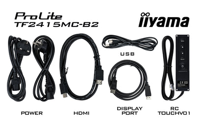 iiyama ProLite TF2415MC-B2 computer monitor 60.5 cm (23.8") 1920 x 1080 pixels Full HD LED Touchscreen Multi-user Black