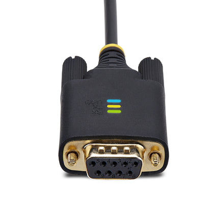 StarTech.com 6.6ft (2m) USB to Null Modem Serial Adapter Cable, COM Retention, FTDI, USB-A to DB9 RS232, Interchangeable DB9 Screws/Nuts, Windows/macOS/Linux