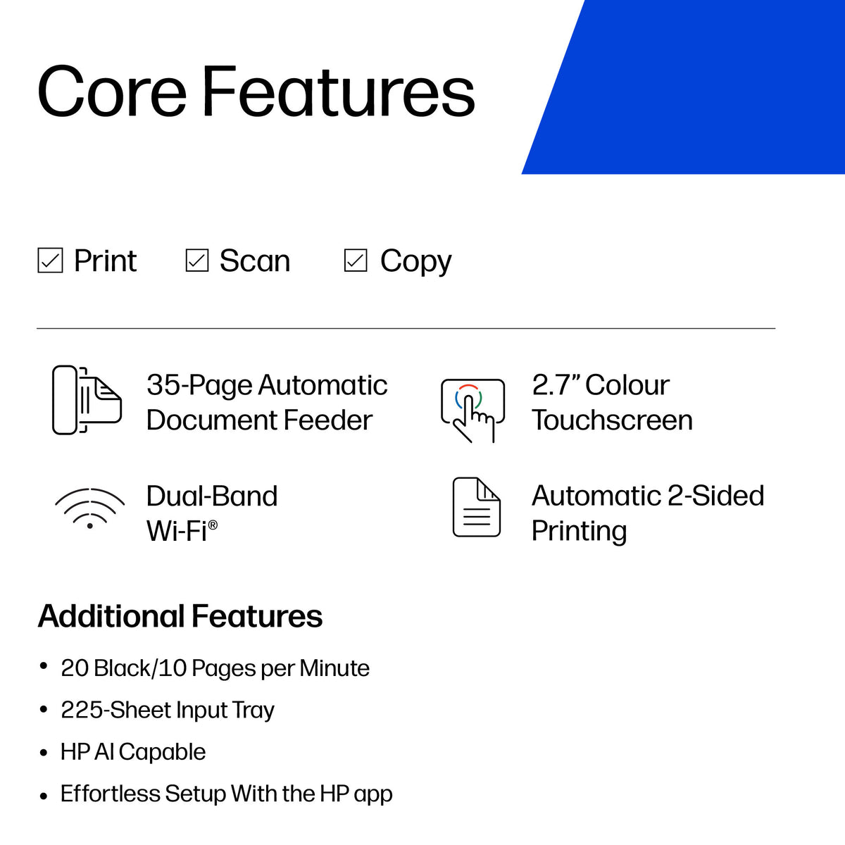 HP OfficeJet Pro 8125e Wireless All-in-One Color Printer, Instant Ink; Two-sided printing