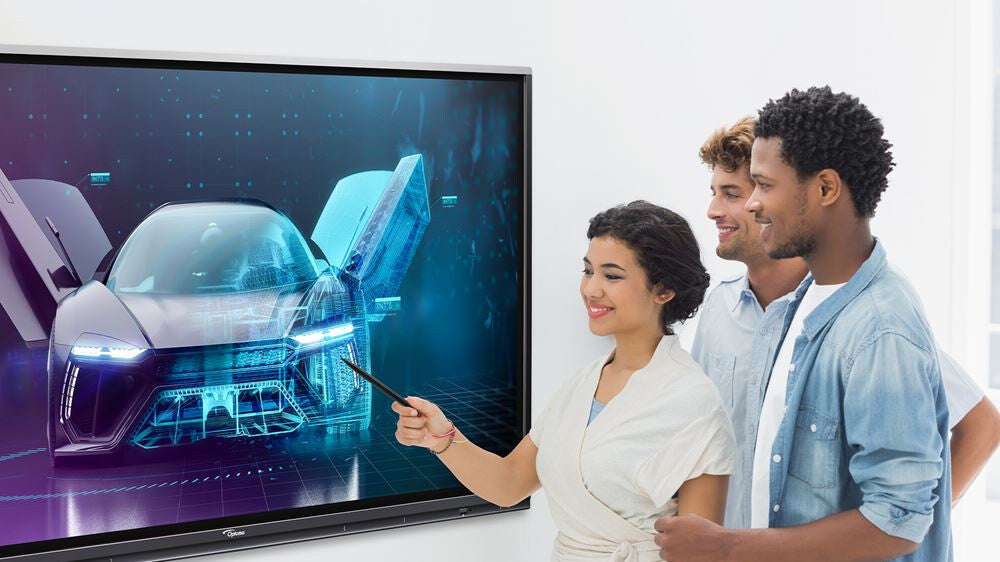 Optoma 5752RK+ Interactive flat panel 190.5 cm (75") LED 400 cd/m² 4K Ultra HD Black Touchscreen Built-in processor Android 11