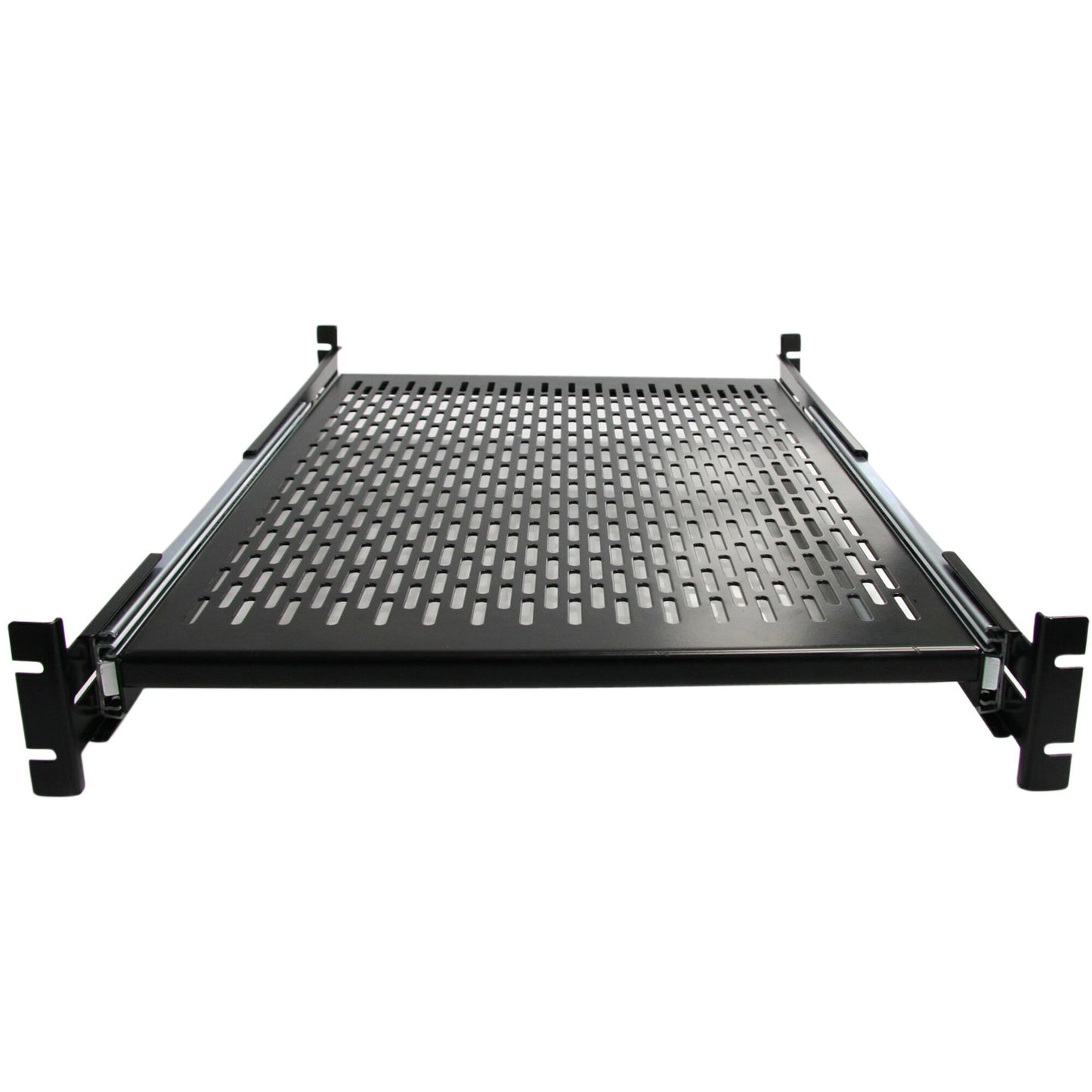 StarTech.com 2U Sliding Server Rack Mount Shelf - 20 to 30in Adjustable Mounting Depth - Vented - 50lb - Heavy Duty Universal 19” Rack Shelf for Equipment Rack - 24in Deep