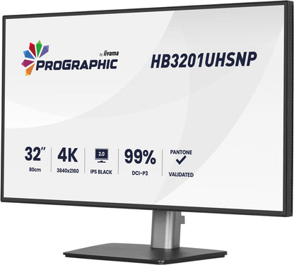iiyama ProGraphic HB3201UHSNP-B1 computer monitor 80 cm (31.5") 3840 x 2160 pixels 4K Ultra HD Black