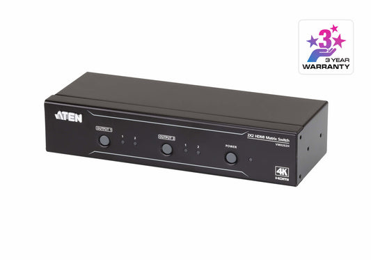 ATEN VM0202H KVM switch, Rack mounting, black