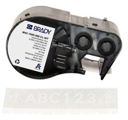 Brady M4C-1000-595-CL-WT printer label Translucent, White Self-adhesive printer label
