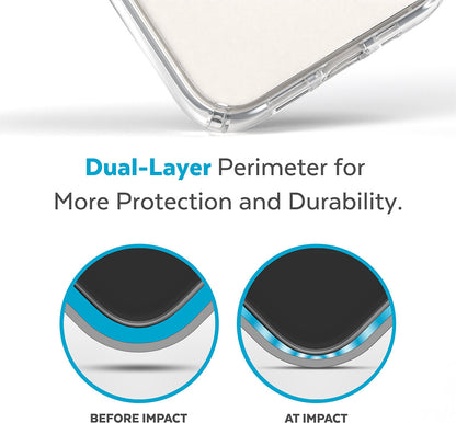 Speck Presidio Perfect Clear + MS Apple iPhone 14 Plus/15 Plus Clear - with Microban