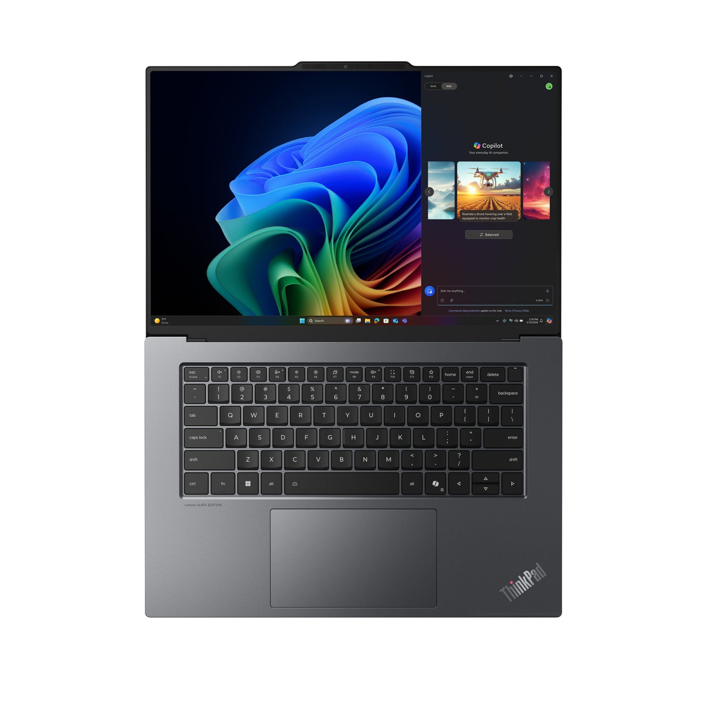 Lenovo ThinkPad X9-15 Gen 1 Copilot+ PC Intel Core Ultra 7 258V Laptop 38.9 cm (15.3") 2.8K 32 GB LPDDR5x-SDRAM 512 GB SSD Wi-Fi 7 (802.11be) Windows 11 Pro UK English Grey