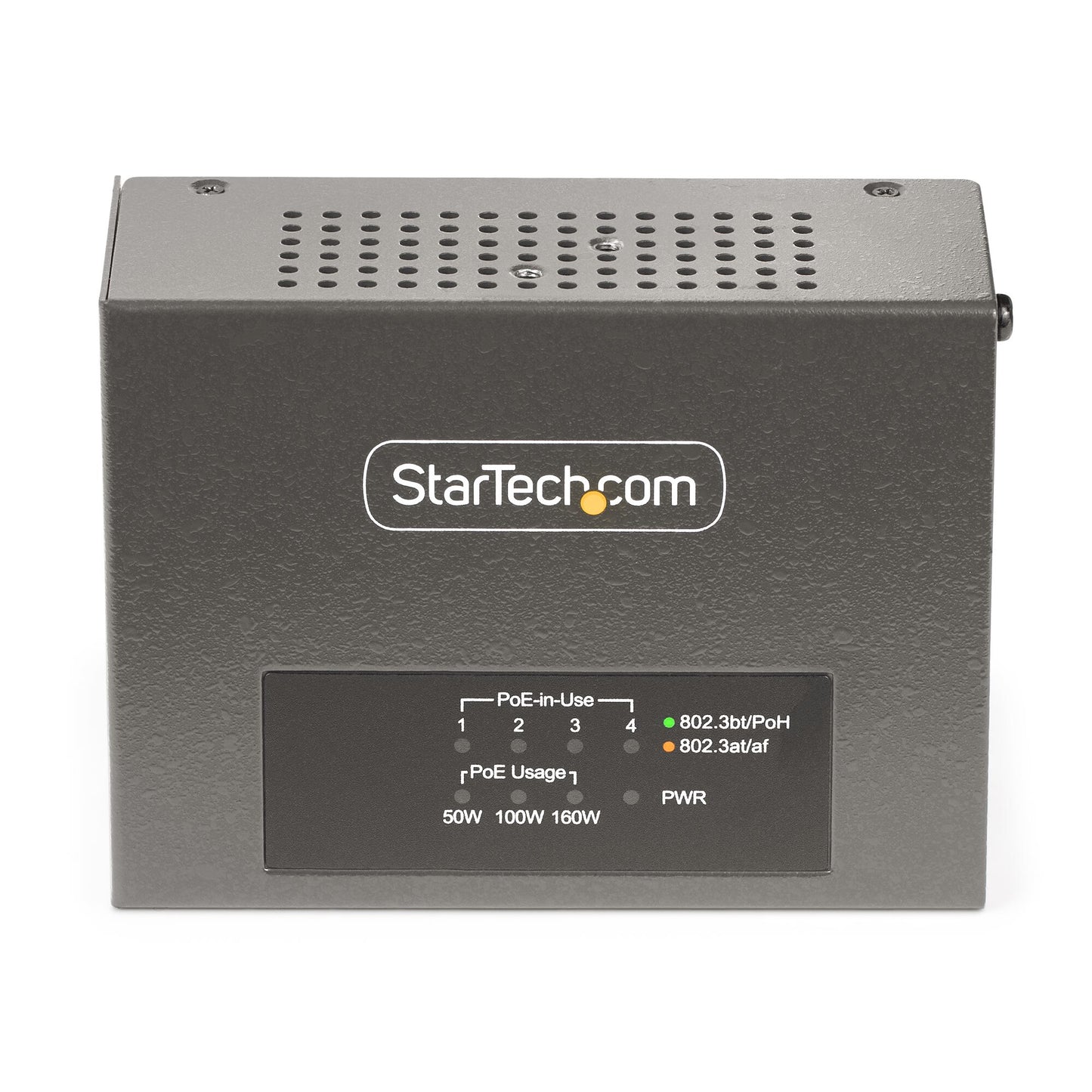 StarTech.com 4-Port Multi-Gigabit PoE++ Injector, 5/2.5/1G Ethernet (NBASE-T), PoE/PoE+/PoE++ (802.3af/802.3at/802.3bt), 160Watts Power Budget, Wall/DIN Rail Mountable, Unmanaged - TAA