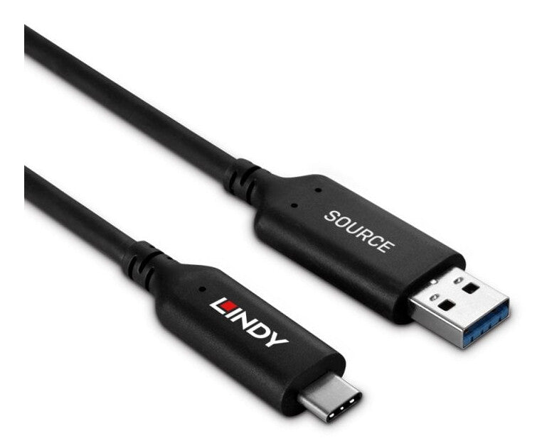 Lindy 25m USB 3.2 Gen 1 Type A to C Fibre Optic Hybrid Cable