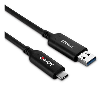Lindy 25m USB 3.2 Gen 1 Type A to C Fibre Optic Hybrid Cable