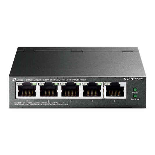 TP-Link 5-Port Gigabit Easy Smart PoE Switch with 4-Port PoE+, Managed
