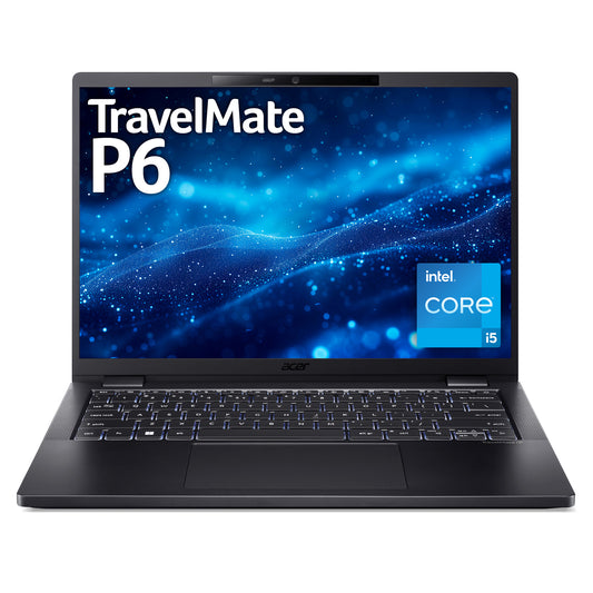 Acer TravelMate P6 TMP614-53-TCO Intel® Core™ i5 i5-1335U Laptop 35.6 cm (14") WUXGA 16 GB LPDDR5-SDRAM 512 GB SSD Wi-Fi 6E (802.11ax) Windows 11 Pro Black