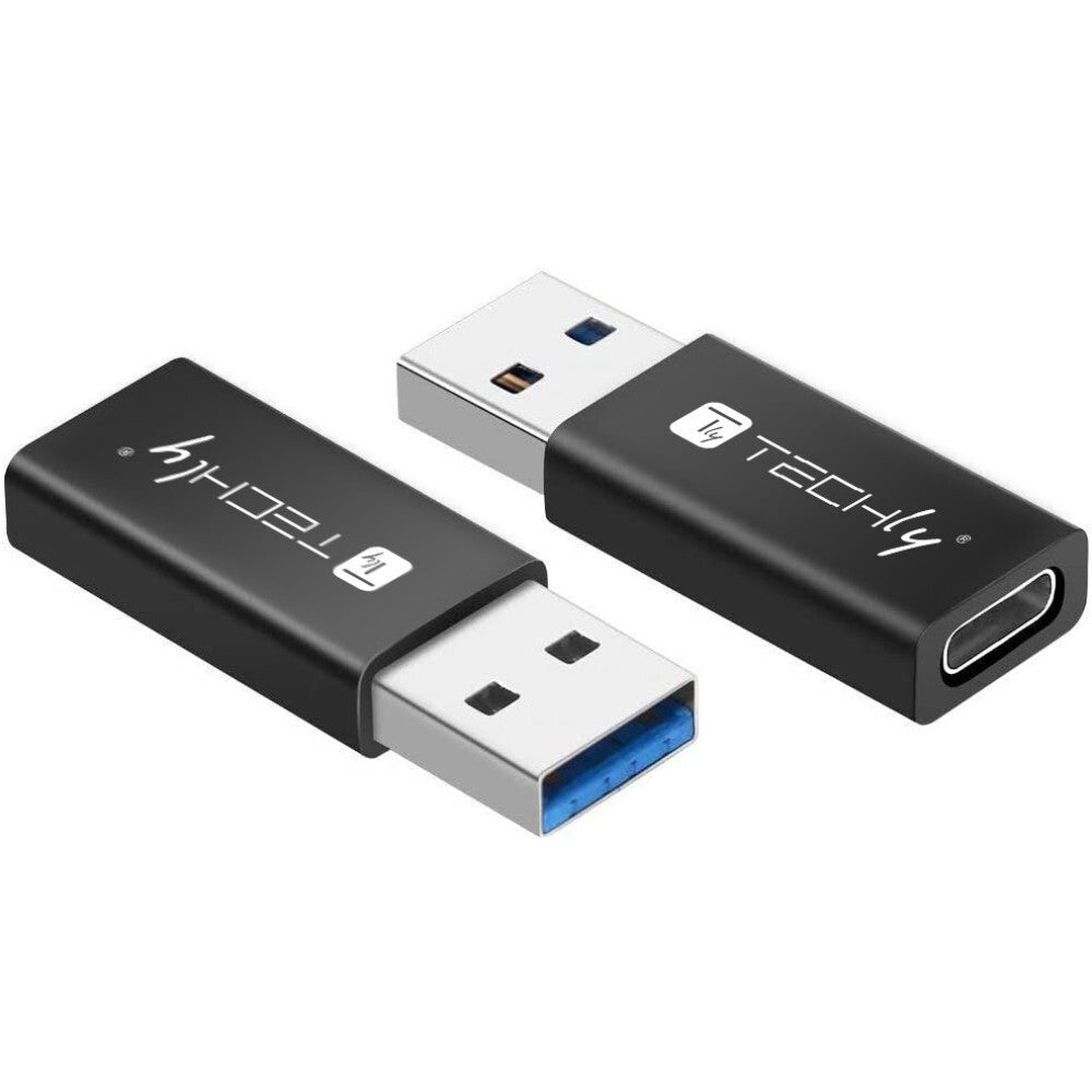 Techly IADAP USB3-AFT cable gender changer USB A USB C Black