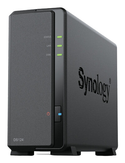 Synology DiskStation DS124 + 1 x HAT3300 6TB NAS Desktop Realtek RTD1619B 1 GB DDR4 HDD DiskStation Manager Black