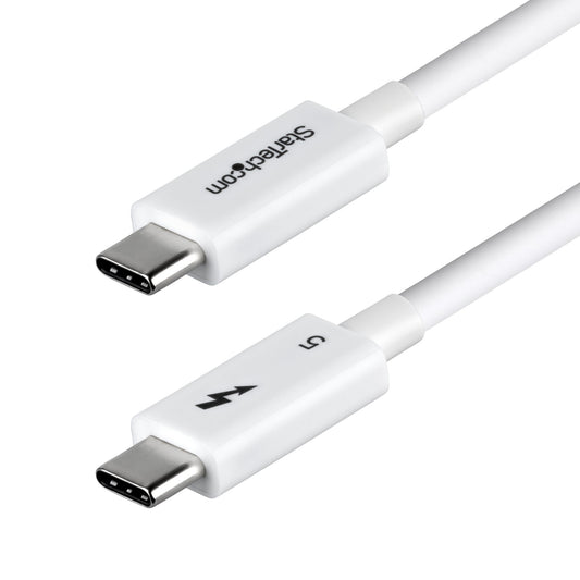 StarTech.com 3ft (1m) Thunderbolt 5 Cable, 80Gbps/Up to 120Gbps, 240W PD, 8K 60Hz, Certified Thunderbolt Cable, Compatible w/Thunderbolt 4/USB4/USB-C - White