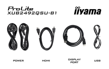 iiyama ProLite XUB2492QSU-B1 computer monitor 60.5 cm (23.8") 2560 x 1440 pixels Quad HD LED Black