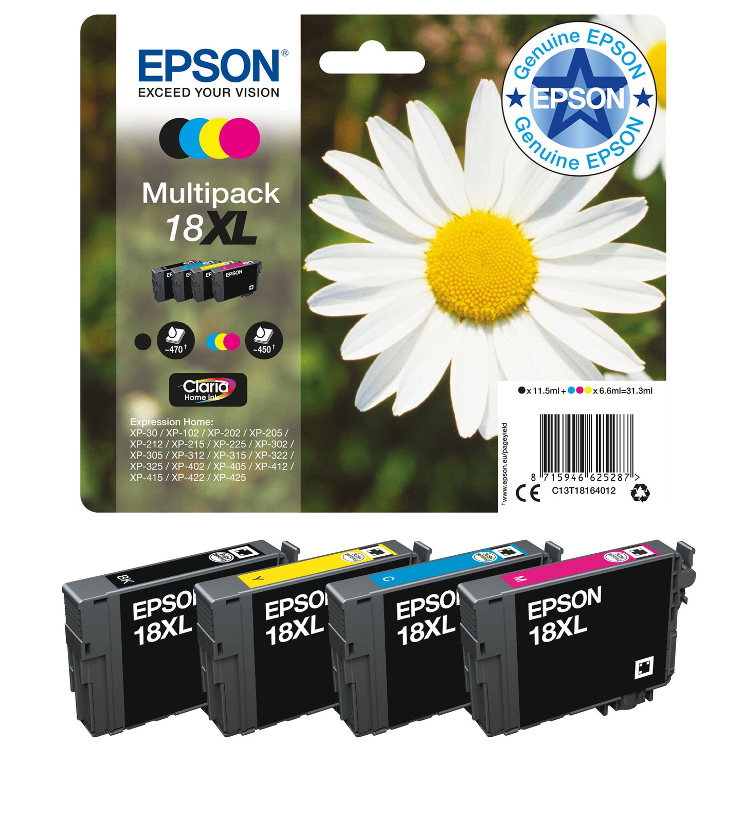 Epson Daisy 18XL Claria Home Single Cyan Ink