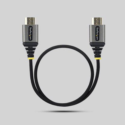 StarTech.com 50cm (1.6ft) Premium Certified High Speed HDMI Cable, Ultra Flexible HDMI Cable, 4K 60Hz/1440p 144Hz w/HDR10/ARC, 18Gbps, High Flex Braided HDMI Cord
