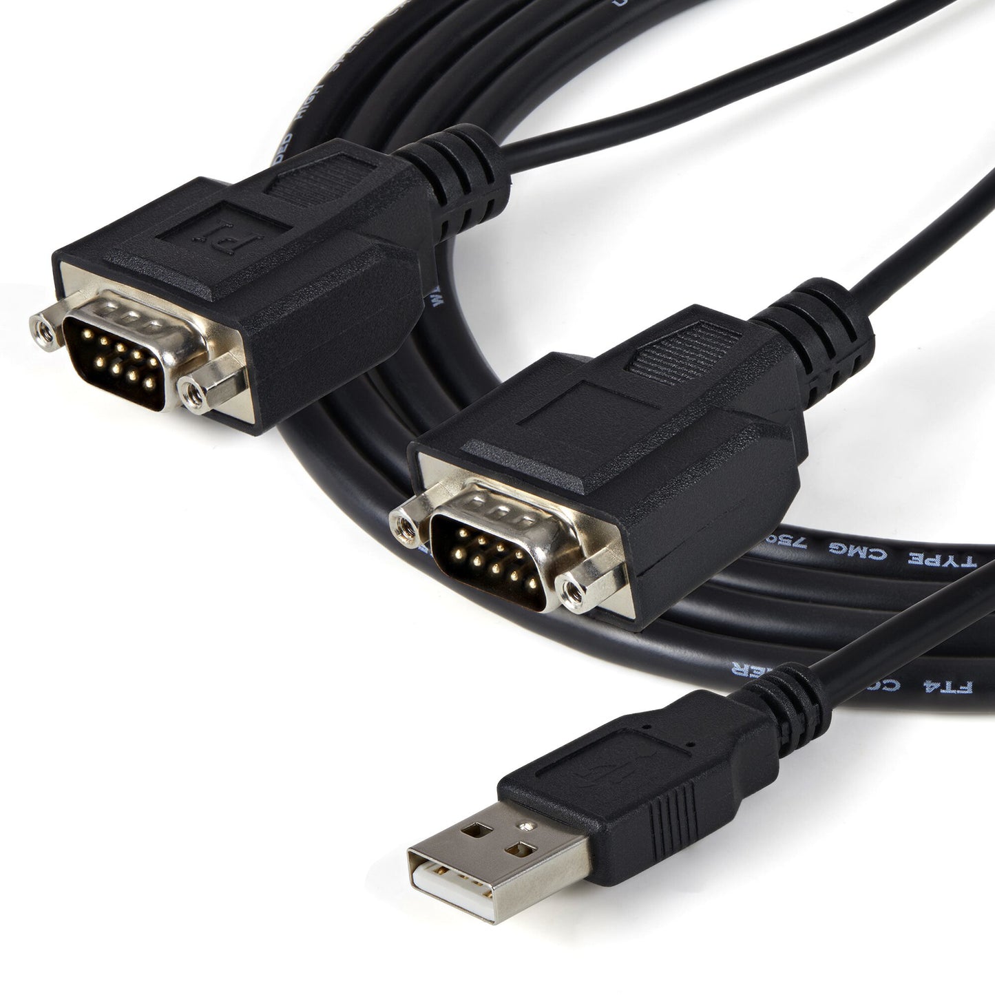 StarTech.com 6ft (1.8m) 2-Port FTDI USB to Serial RS232 Adapter Cable with COM Retention, USB to RS232 Adapter - TAA