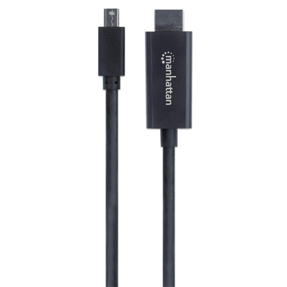 Manhattan Mini DisplayPort 1.2 to HDMI Cable, 4K@60Hz, 1.8m, Male to Male, Black, Equivalent to MDP2HDMM2MB (except 20cm shorter), Three Year Warranty, Polybag