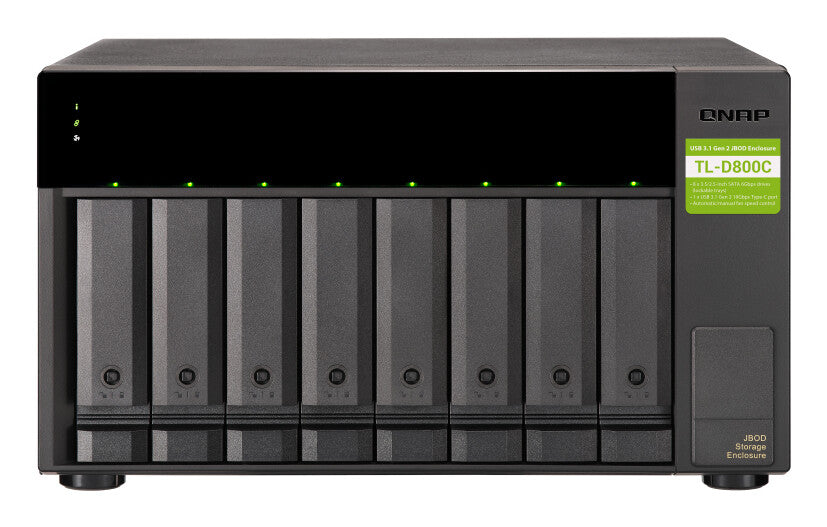 QNAP TL-D800C storage drive enclosure HDD/SSD enclosure Black, Grey 2.5/3.5"