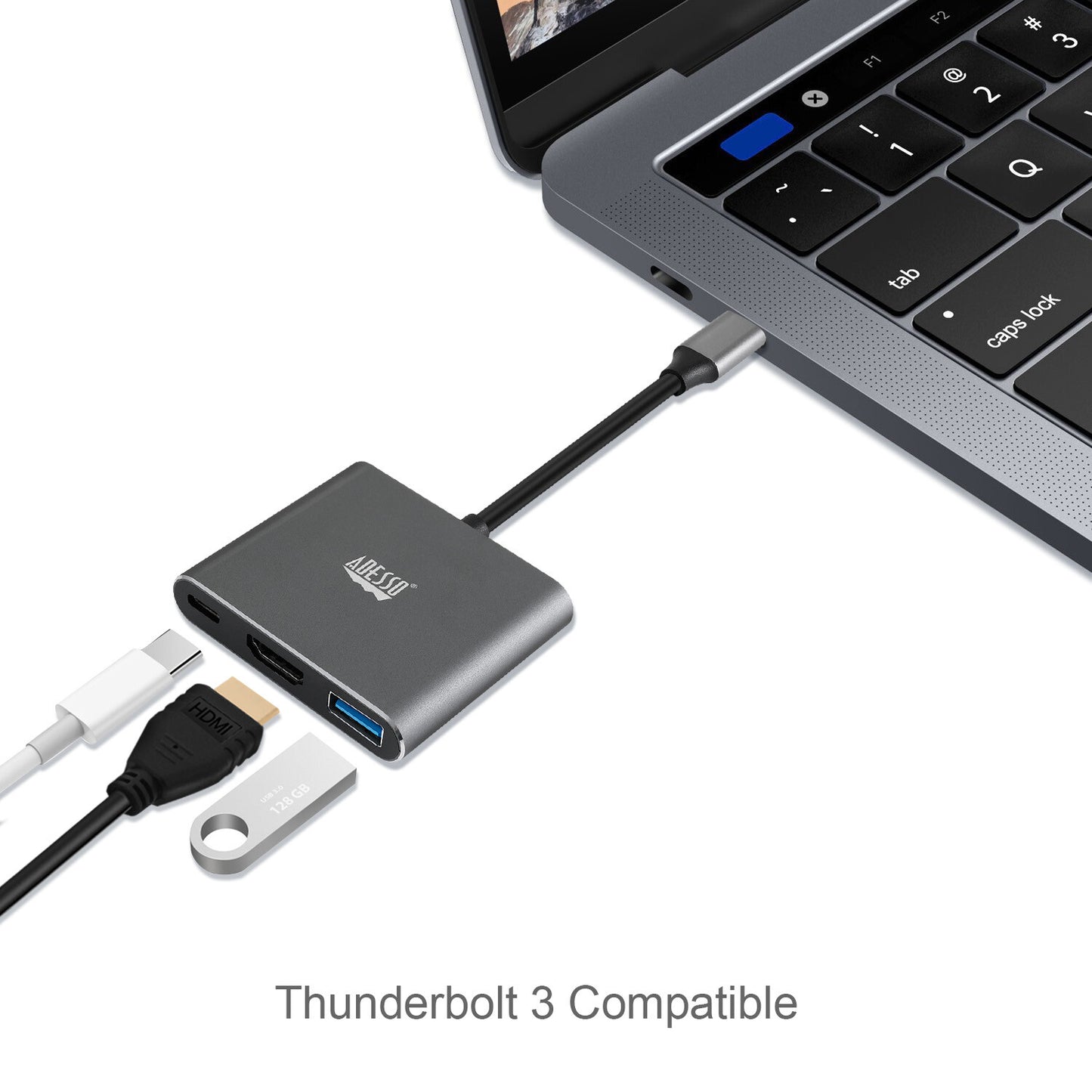 Adesso AUH-4010 laptop dock/port replicator USB 3.2 Gen 1 (3.1 Gen 1) Type-C Grey
