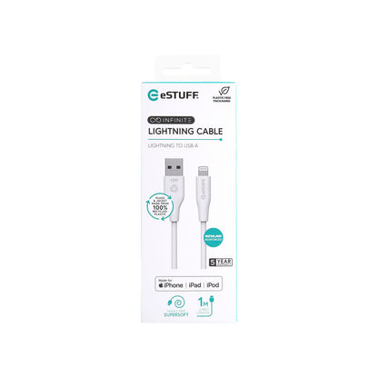 eSTUFF ES601170 lightning cable 1 m White