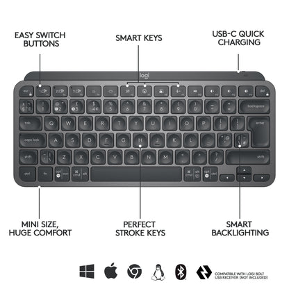 Logitech Master MX Keys Mini Minimalist Wireless Illuminated Keyboard